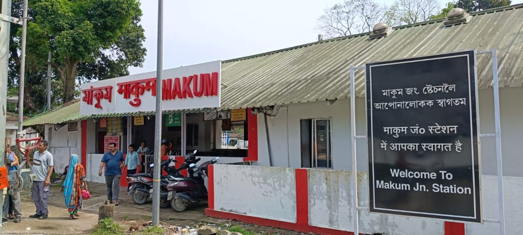 Local residents of Makum expressing resentment over the removal of 'Junction' from the Makum railway station name.